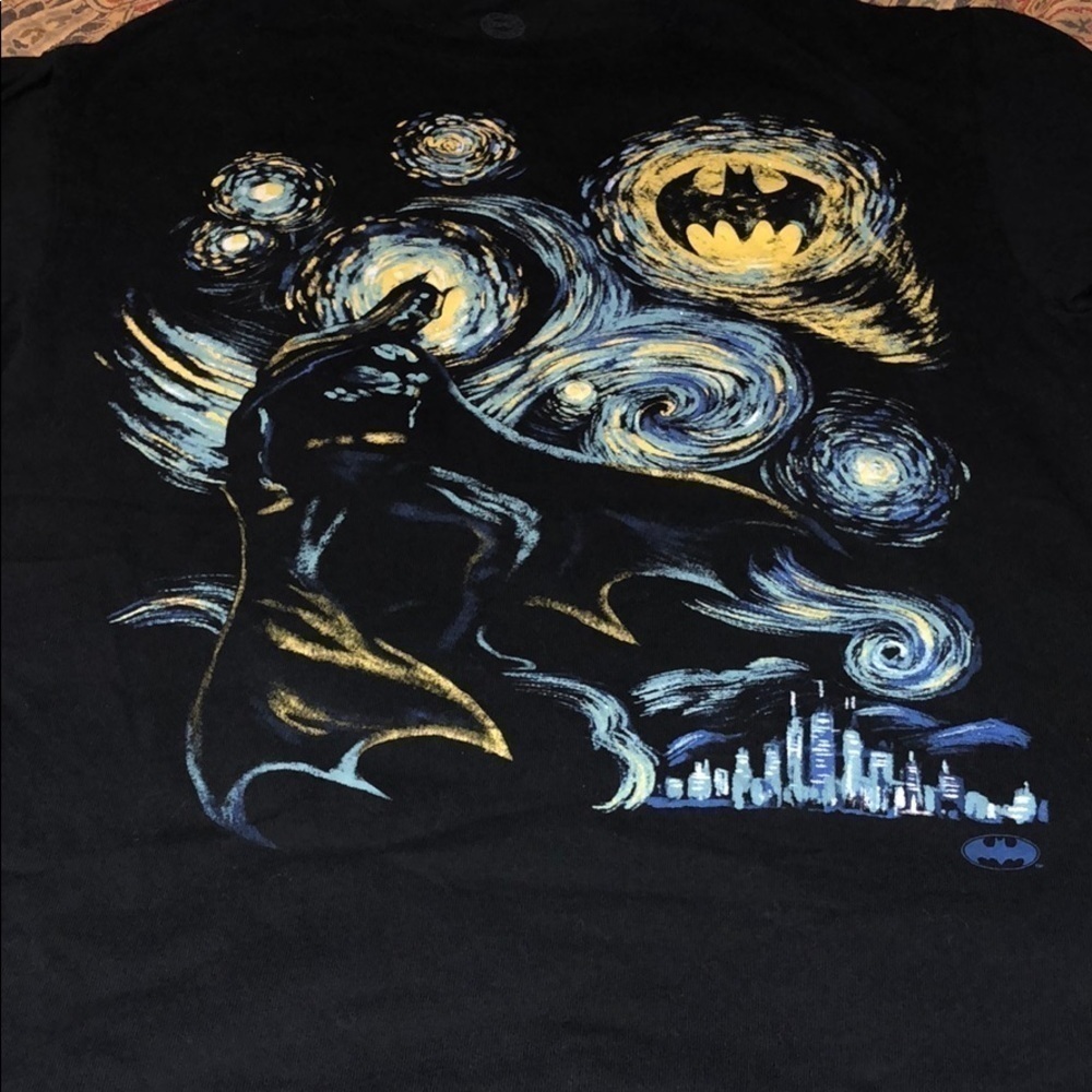 Bat Man starry night shirt size M - Picture 1 of 2